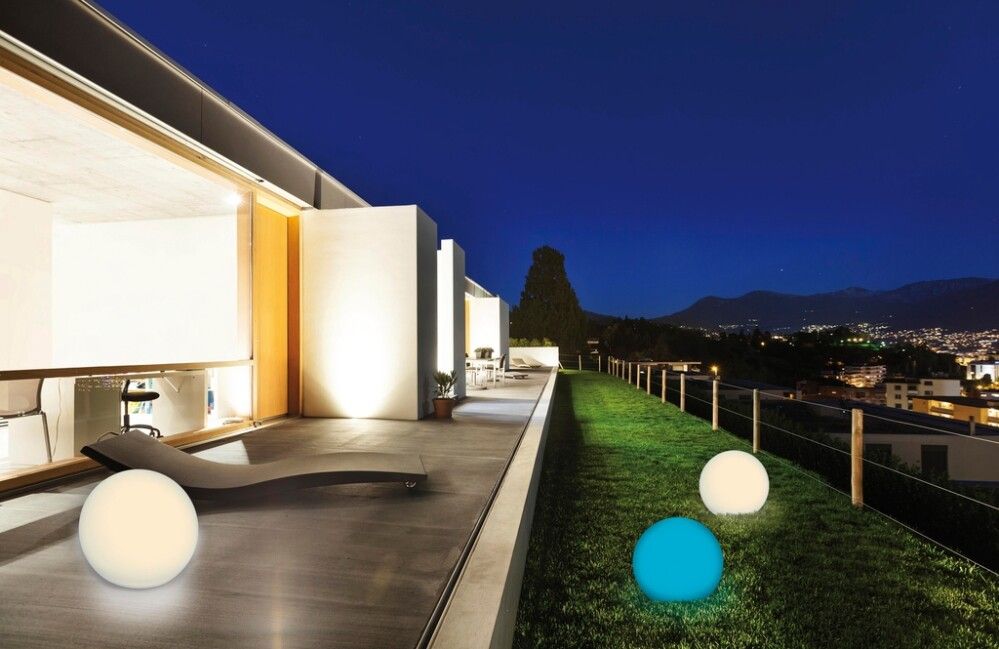 Solarpallo valkoinen Ø 30 x 27 cm IP67