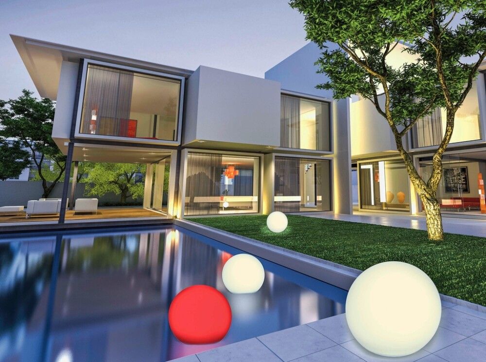 Solarpallo valkoinen Ø 30 x 27 cm IP67