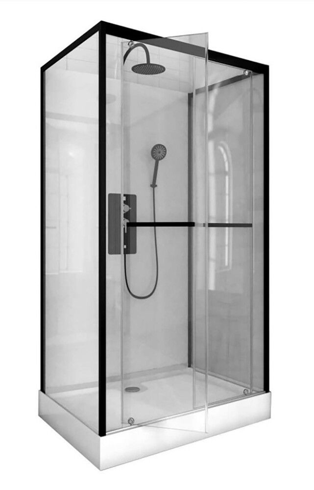 Suihkukaappi Harma Urban Musta/Valkoinen 80 x 110 x 210-230 cm