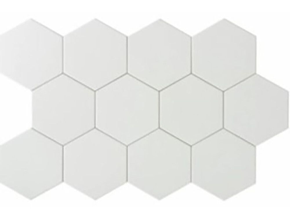 Lattialaatta Essence Hexagon Valkoinen 14 x 16 cm