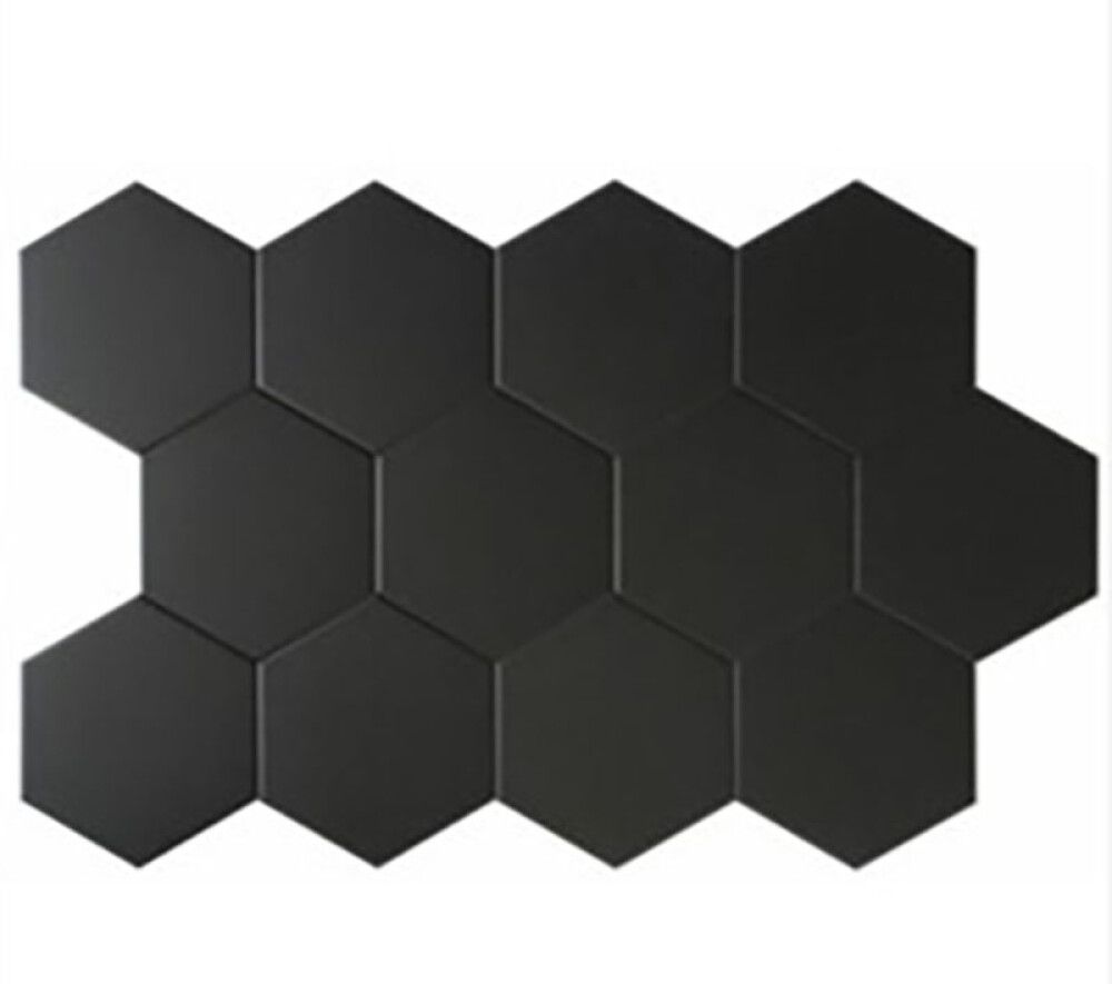 Lattialaatta Essence Hexagon Musta 14 x 16 cm