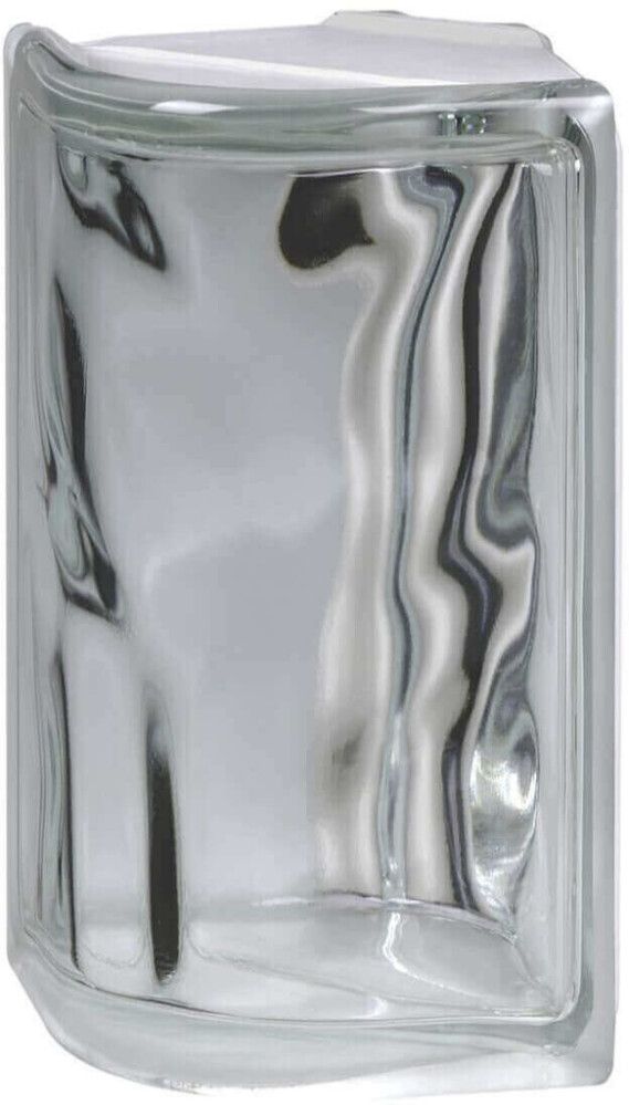 Lasitiili Seves Glassblock Wave Kulma Kirkas 19 x 8 x 8 cm