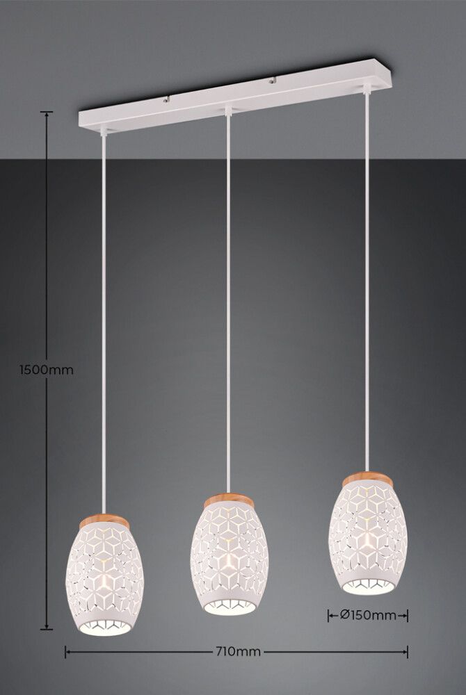 Riippuvalaisin Trio Bidar Valkoinen