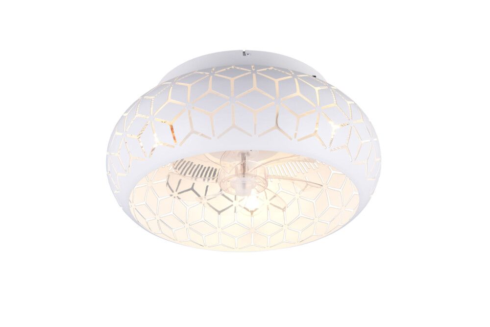 Tuuletinvalaisin Trio Bidar mattavalkoinen Ø 50 cm