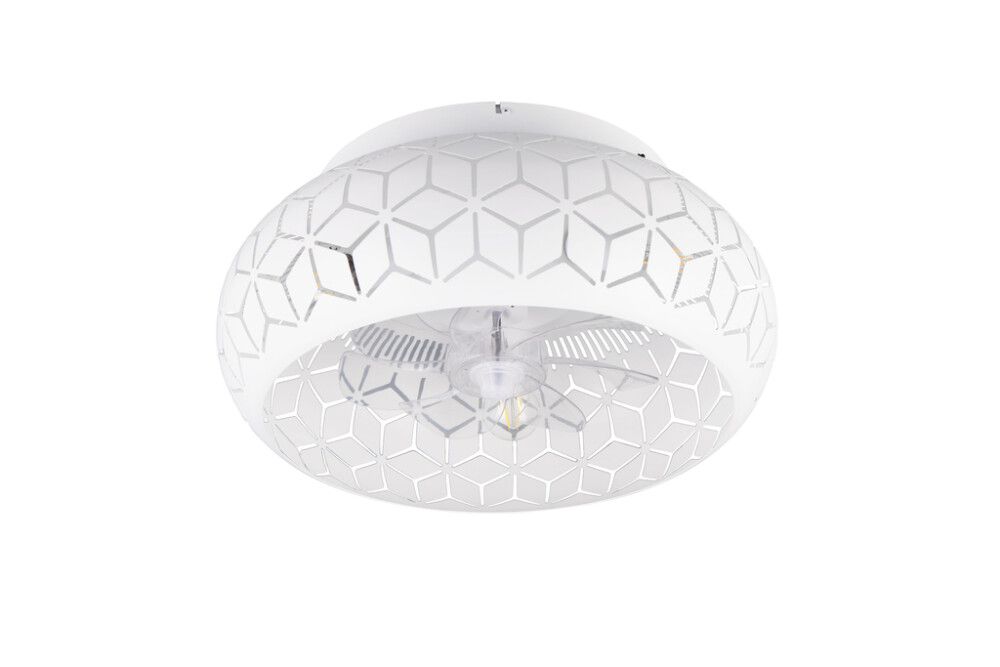 Tuuletinvalaisin Trio Bidar mattavalkoinen Ø 50 cm