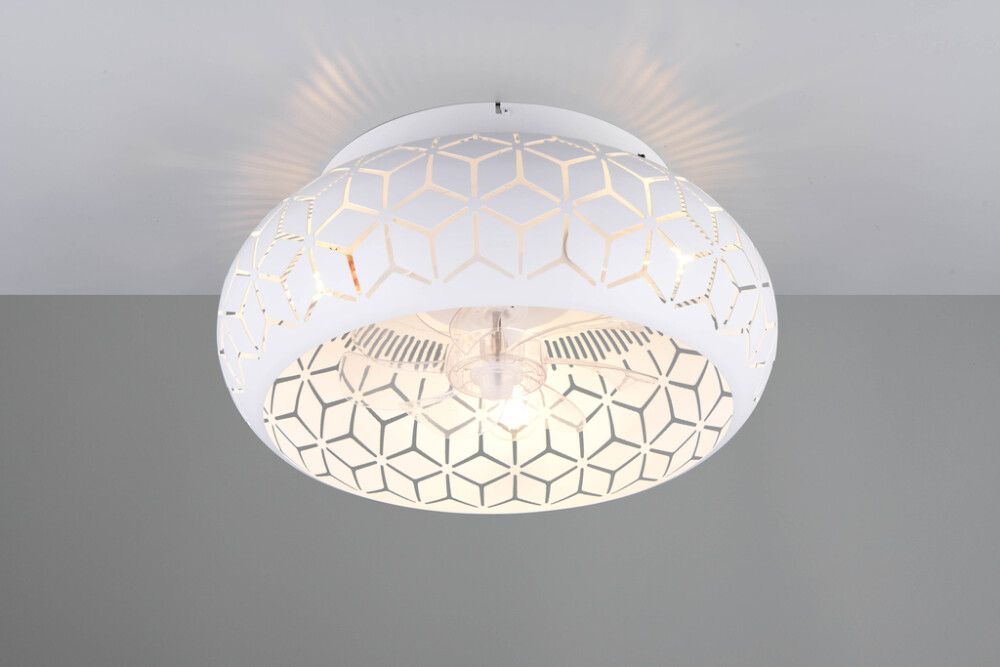 Tuuletinvalaisin Trio Bidar mattavalkoinen Ø 50 cm