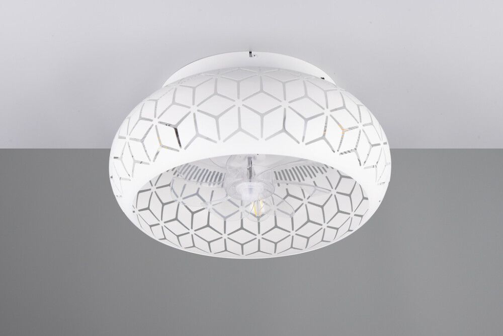 Tuuletinvalaisin Trio Bidar mattavalkoinen Ø 50 cm