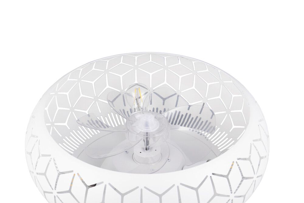 Tuuletinvalaisin Trio Bidar mattavalkoinen Ø 50 cm