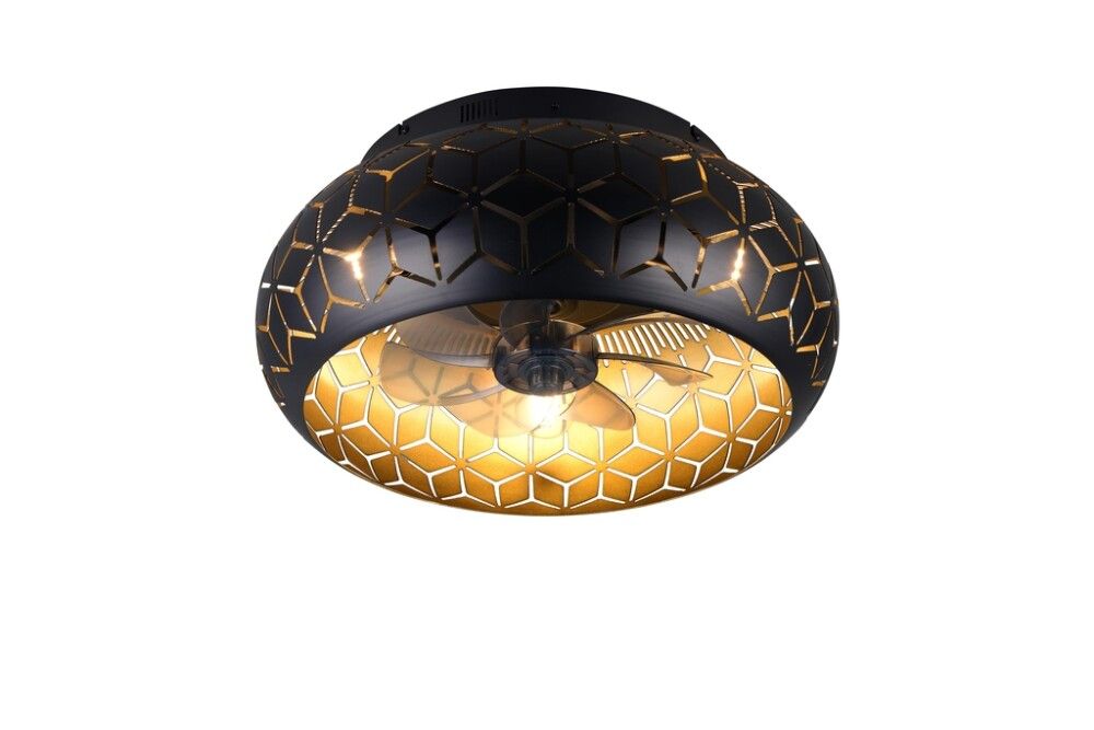 Tuuletinvalaisin Trio Bidar musta Ø 50 cm