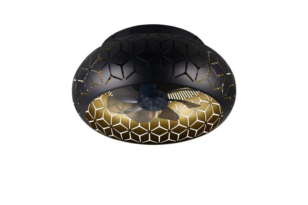 Tuuletinvalaisin Trio Bidar musta Ø 50 cm