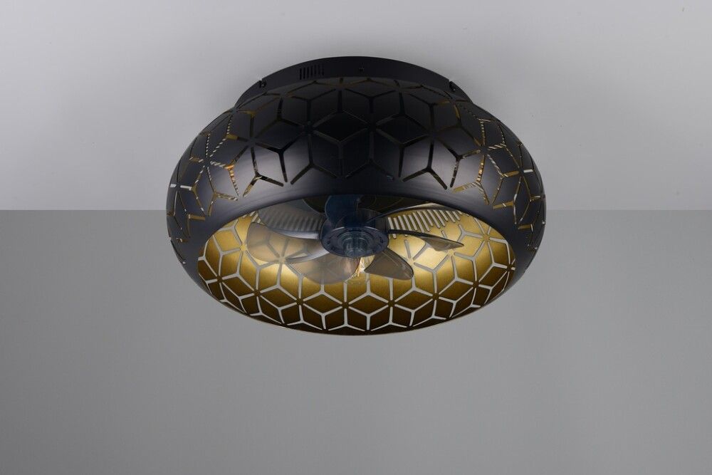 Tuuletinvalaisin Trio Bidar musta Ø 50 cm