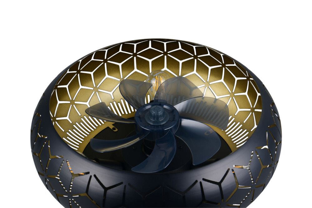 Tuuletinvalaisin Trio Bidar musta Ø 50 cm