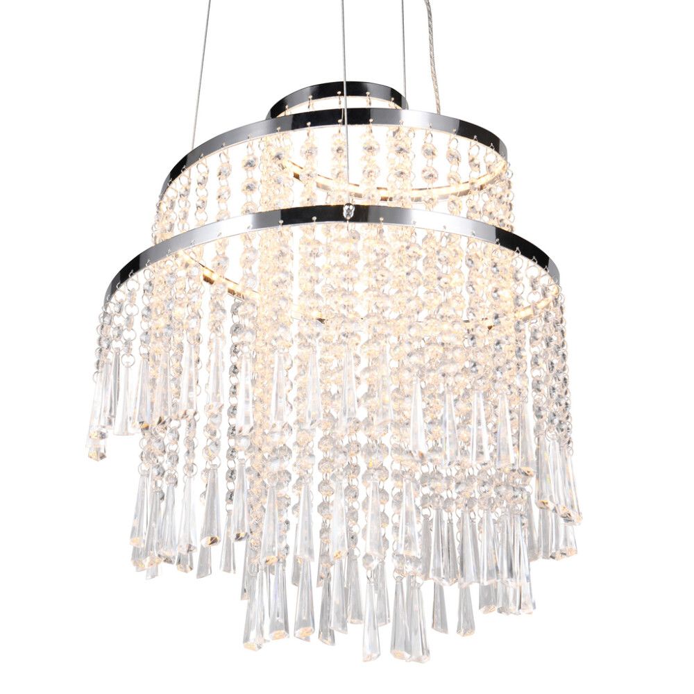 LED-riippuvalaisin Trio Pomp kromi Ø 38 cm