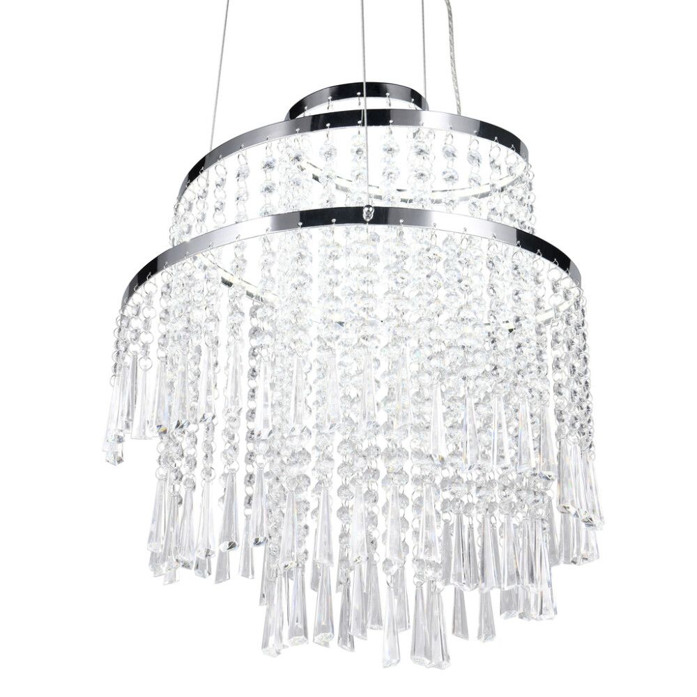 LED-riippuvalaisin Trio Pomp kromi Ø 38 cm