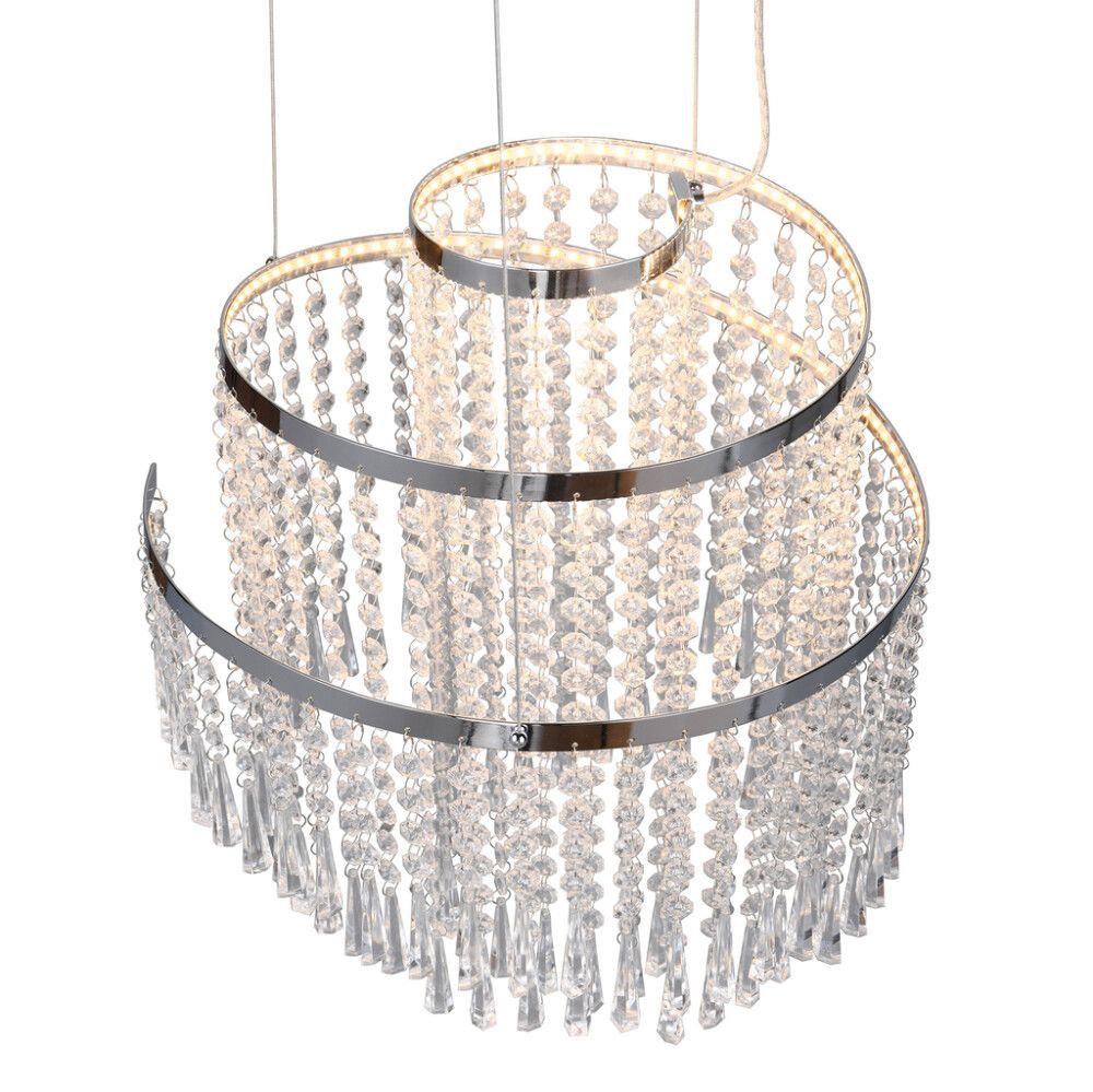 LED-riippuvalaisin Trio Pomp kromi Ø 38 cm