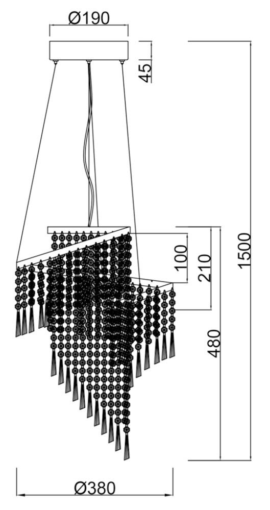 LED-riippuvalaisin Trio Pomp kromi Ø 38 cm
