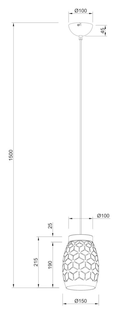 Riippuvalaisin Trio Bidar mattavalkoinen Ø 15 cm