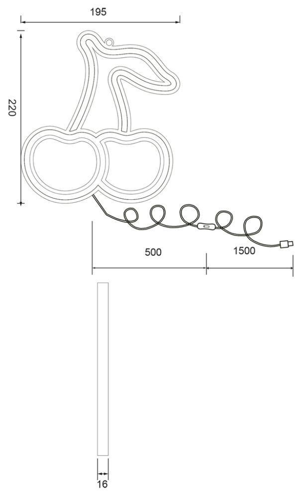 Neonkyltti Trio Cerise 20 x 23,5 cm