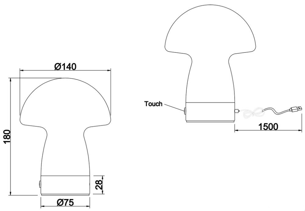 Ladattava pöytävalaisin Trio Dooley Ø 14 x 18 cm