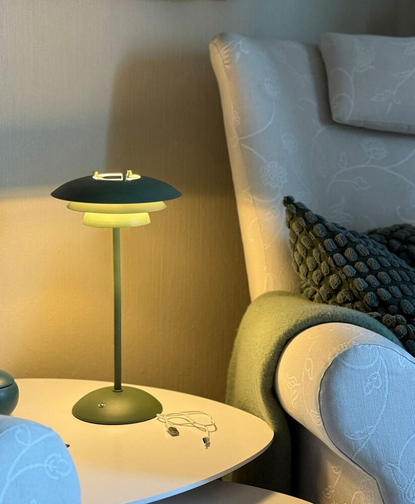 Ladattava pöytävalaisin Aneta Epsilon Ø 20 x 37 cm Vihreä