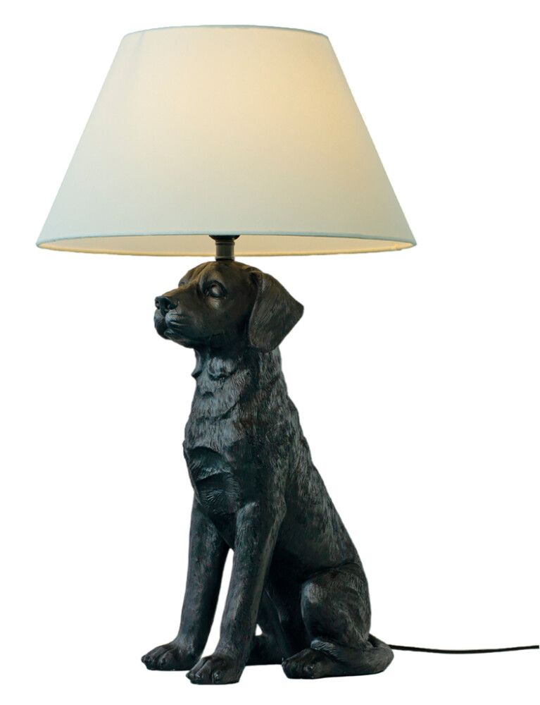 Pöytävalaisin Aneta Retriver musta/valkoinen 40 x 69 cm