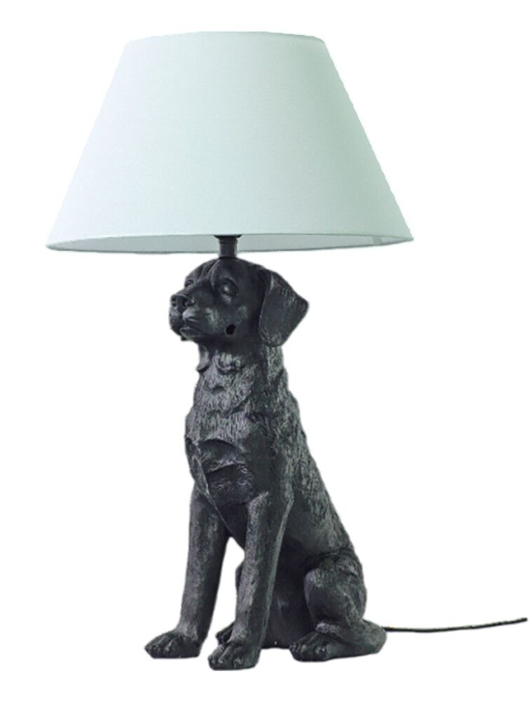 Pöytävalaisin Aneta Retriver musta/valkoinen 40 x 69 cm
