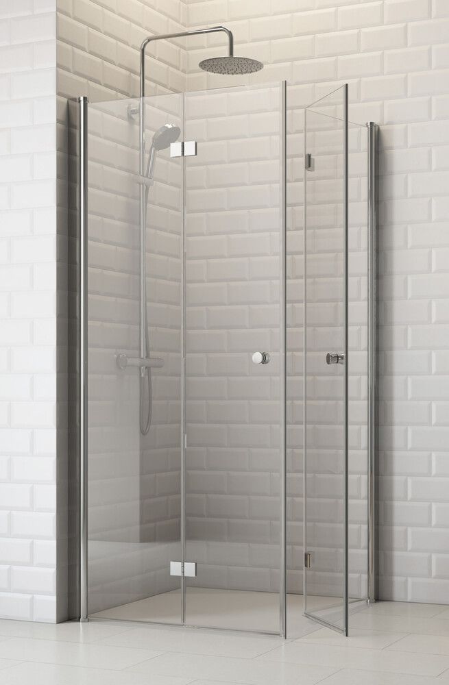 Taittuva suihkukulma Corniche Elsa kromi/kirkas 90 x 90 x 190 cm
