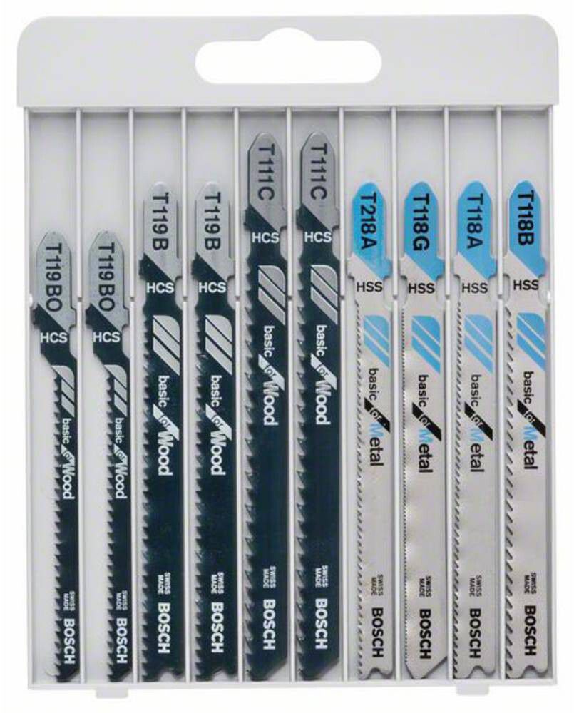 Pistosahanteräsarja Bosch Basic for Wood and Metal 10-os.