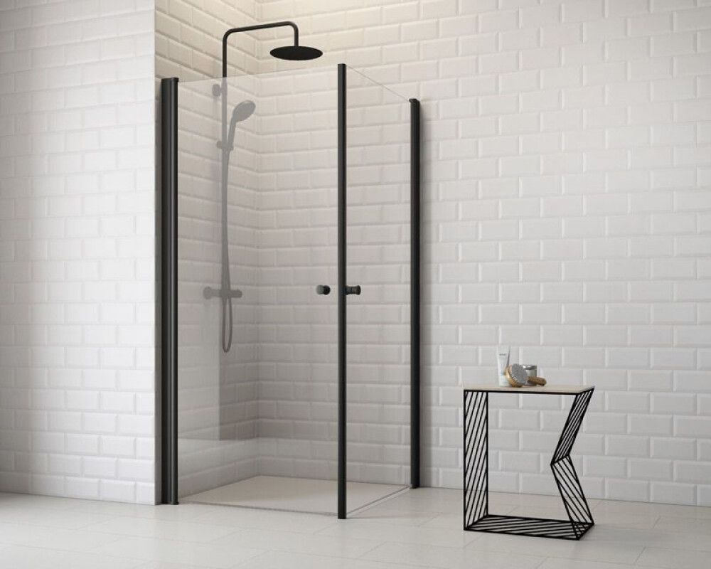 Suihkukulma Corniche Elsa musta/kirkas 90 x 90 x 190 cm
