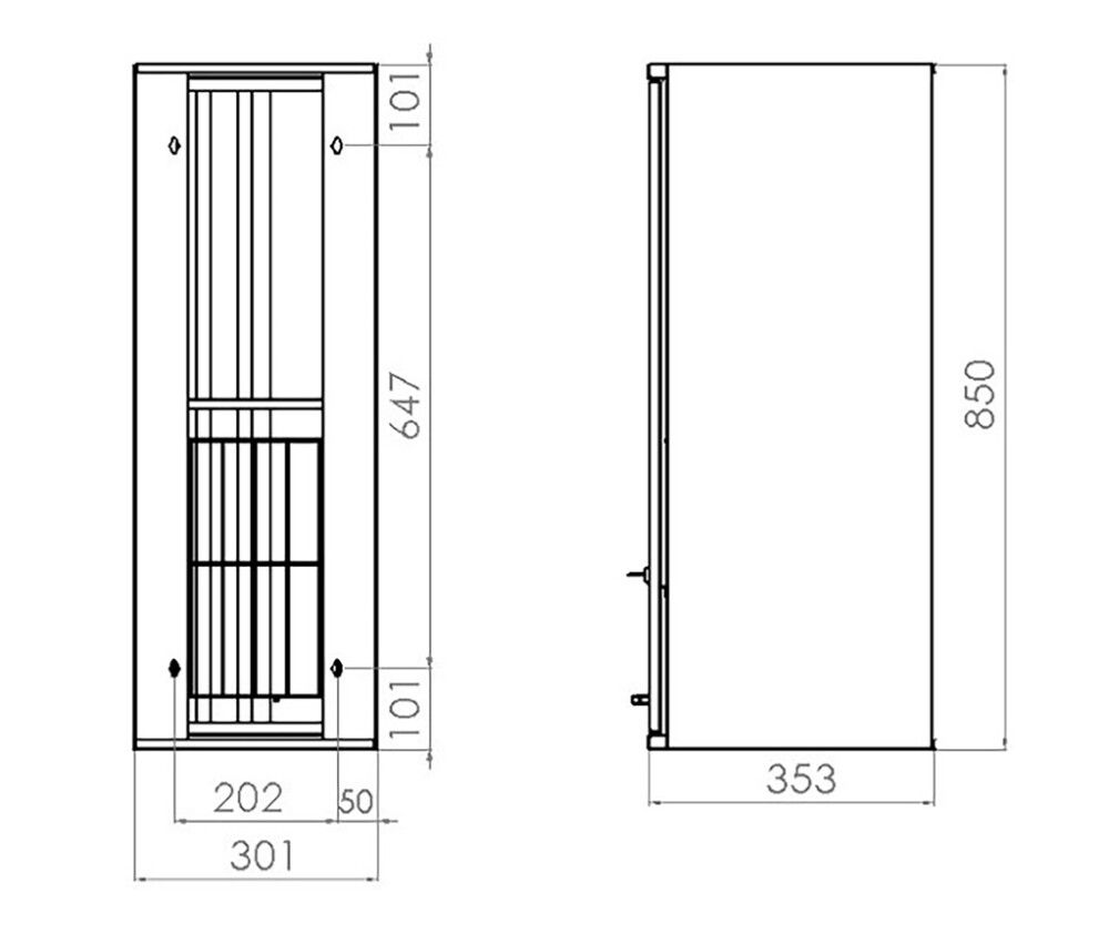 Pyykkikaappi Polaria PYK300 Ylä Vasen