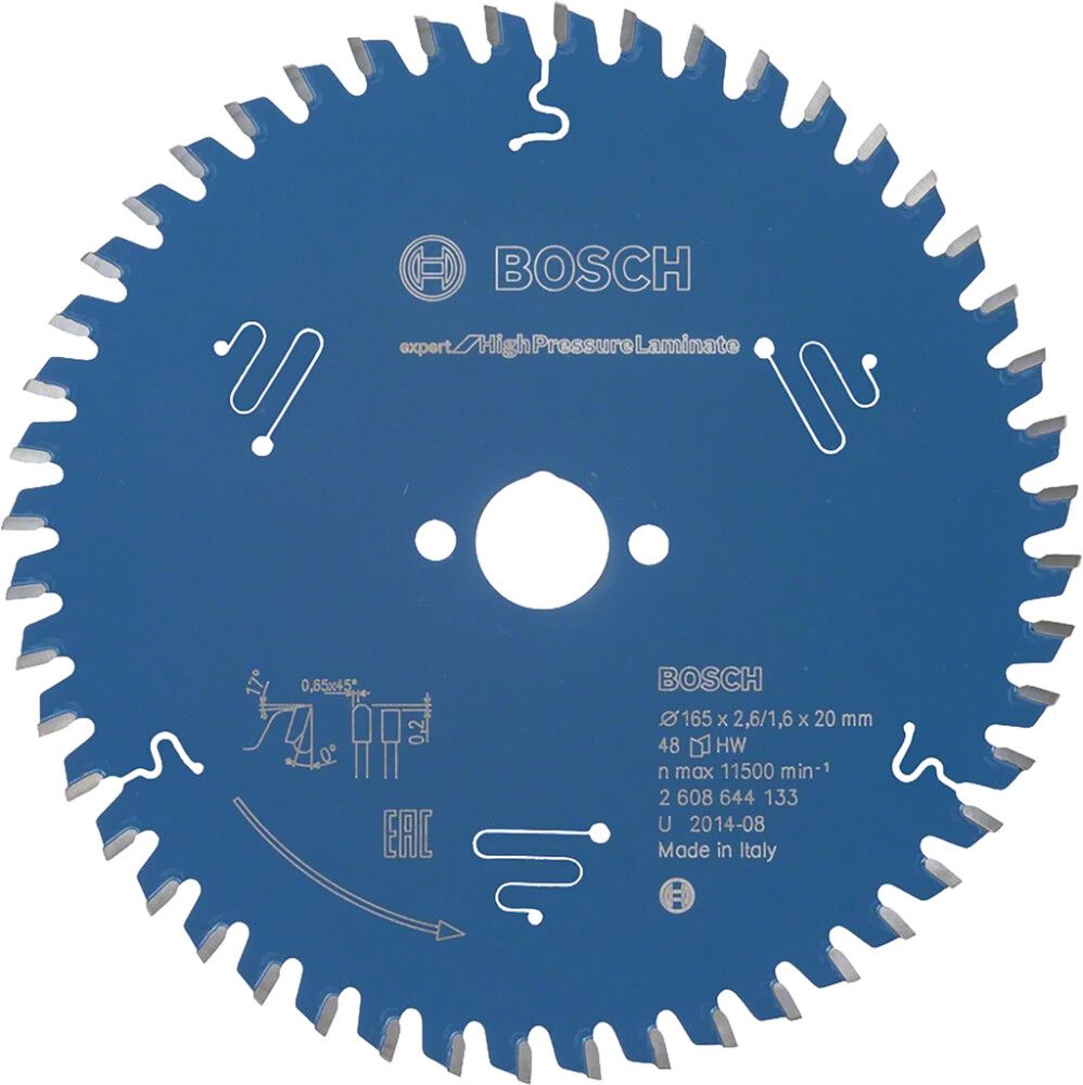 Pyörösahanterä Bosch Korkeapainelaminaatti 165 x 20 - 48