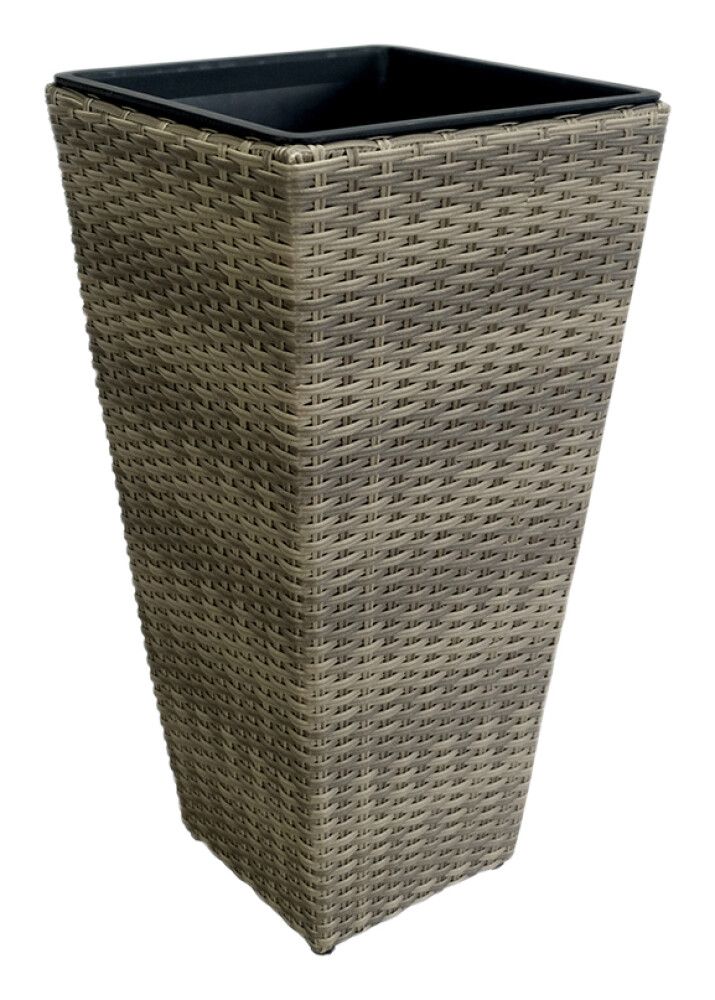 Ulkoruukku polyrottinki 31 x 31 x 50 cm harmaa