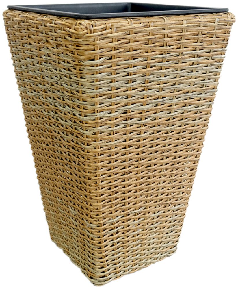 Ulkoruukku polyrottinki 31 x 31 x 50 cm vaaleanruskea