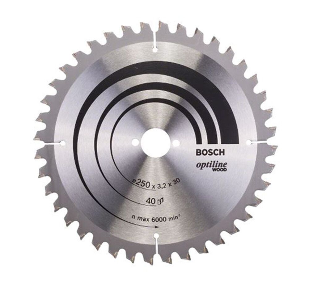 Pyörösahanterä Bosch Optiline Wood 250 x 3,2/2,2 x 30 mm T40