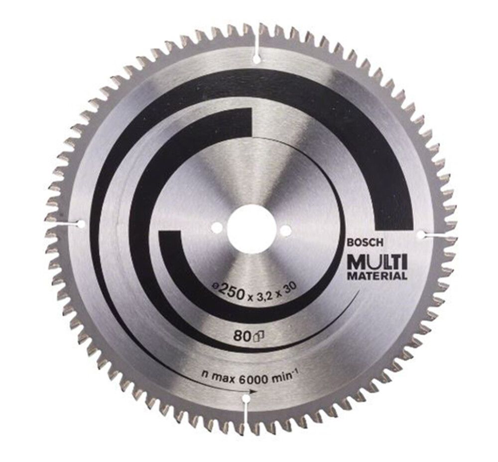 Pyörösahanterä Bosch Multi Material 250 x 3,2/2,5 x 30 mm T80