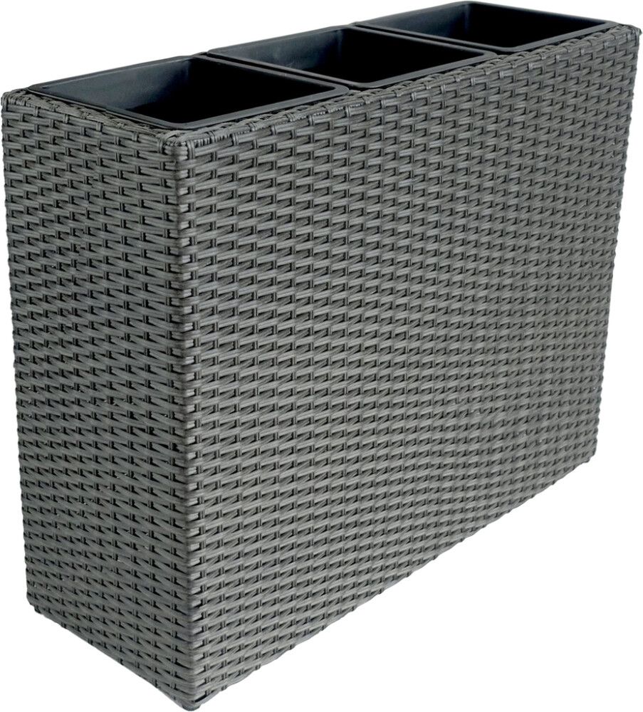 Ulkoruukku polyrottinki 78 x 28 x 60 cm musta