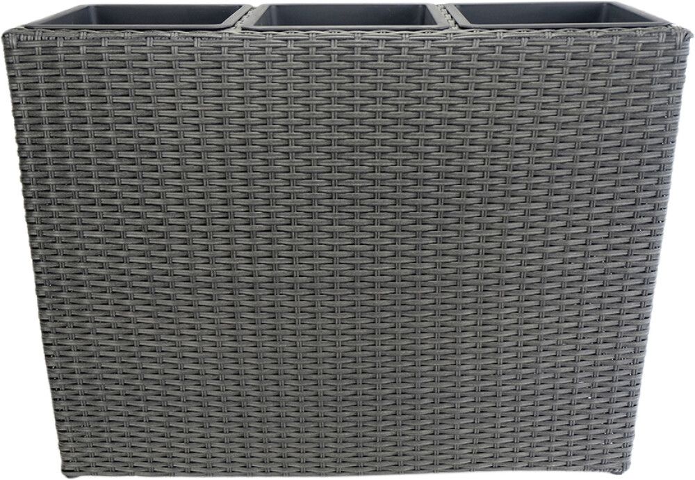 Ulkoruukku polyrottinki 78 x 28 x 60 cm musta