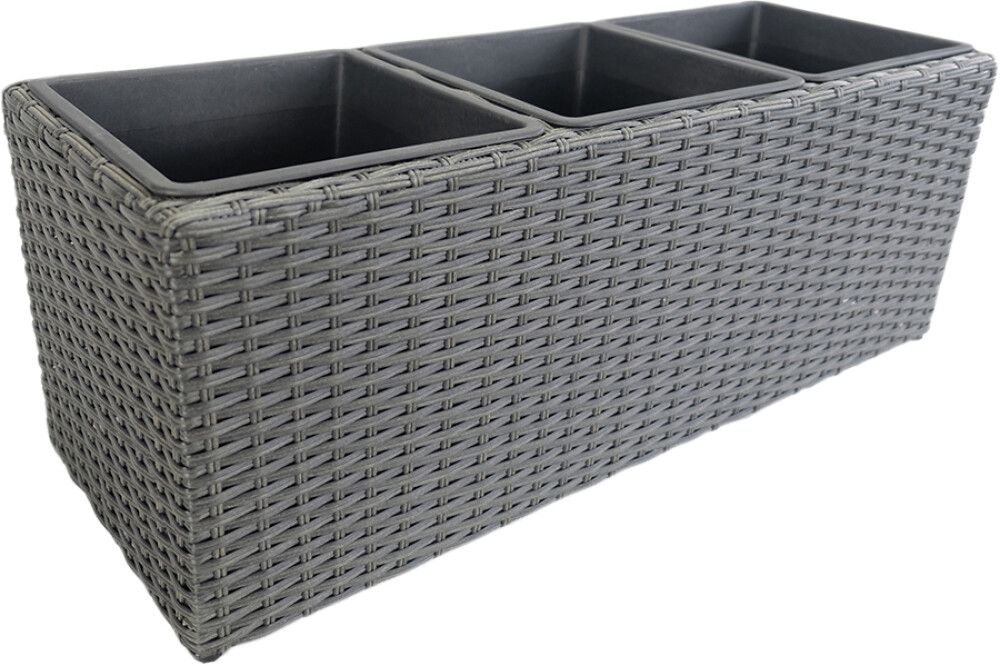 Ulkoruukku polyrottinki 30 x 30 x 82 cm musta