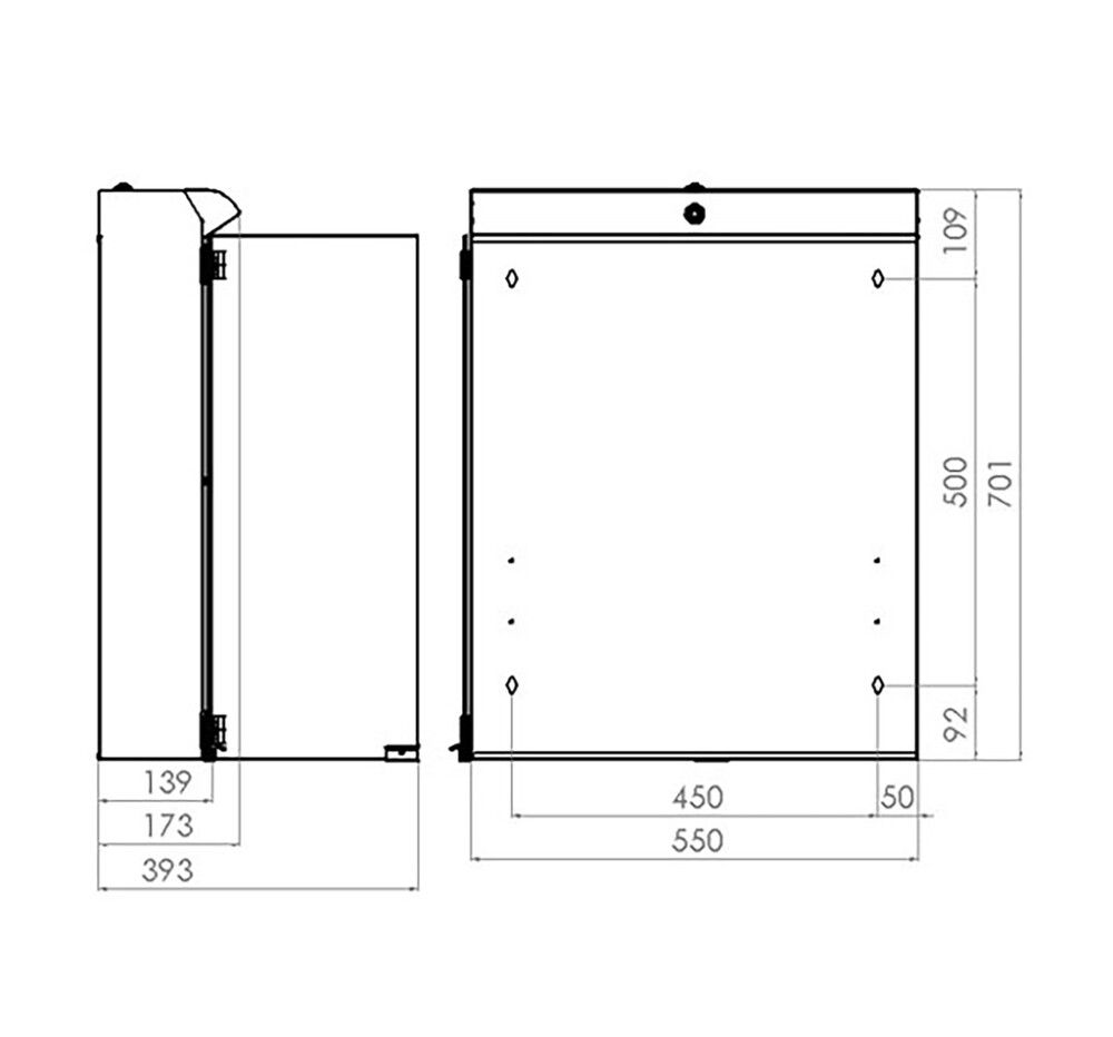 LED-valaisinpeilikaappi Polaria Lumena 550 Harmaa 70 x 55 x 17,5 cm