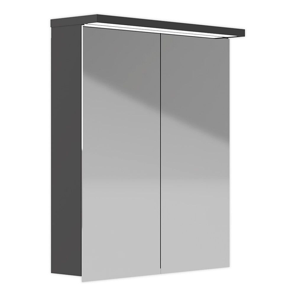 LED-valaisinpeilikaappi Polaria Klara 600 Oikea Mattaharmaa 70 x 60 x 19 cm