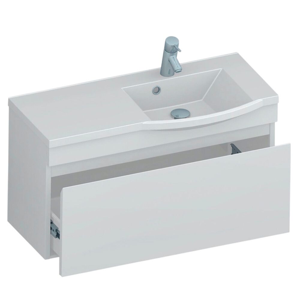 Allaskaappi Polaria Laval oikea valkoinen 90 cm