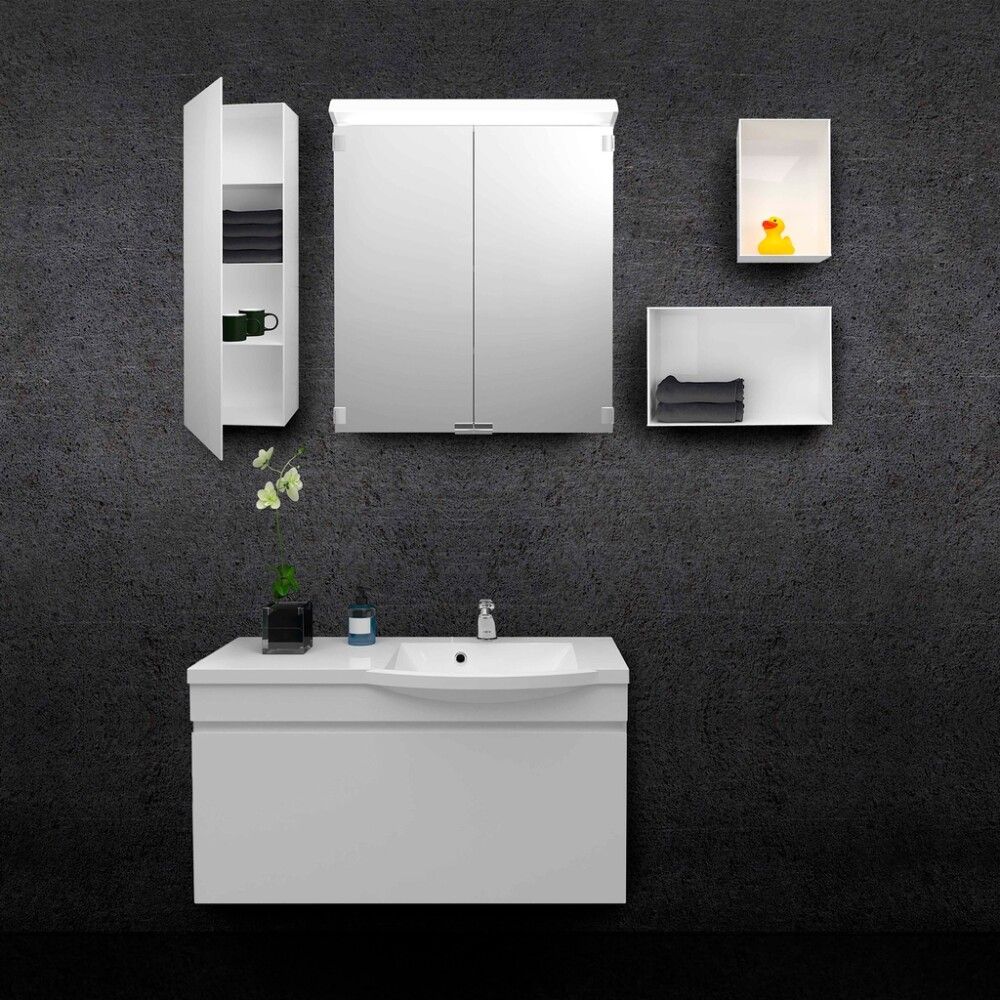 Allaskaappi Polaria Laval oikea valkoinen 90 cm