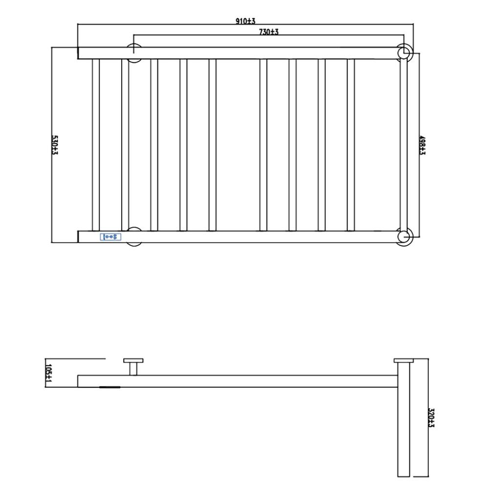 Pyyhekuivain Tammiholma TPK-004 kromattu teräs 53 x 32 x 90 cm