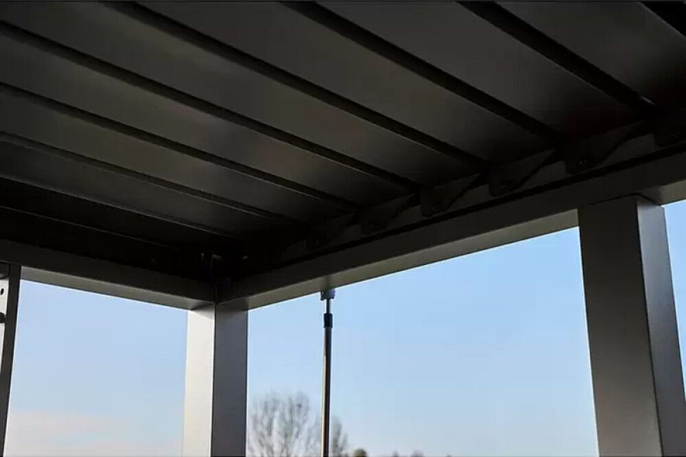 Katos kesäkeittiölle 341 x 154 x 235 cm antrasiitti