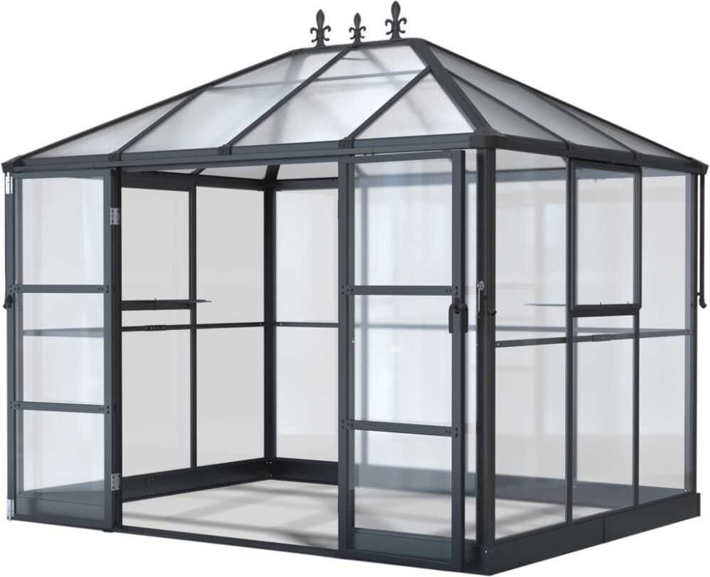 Kasvihuone Gardol Royal musta 215 x 284 x 243 cm