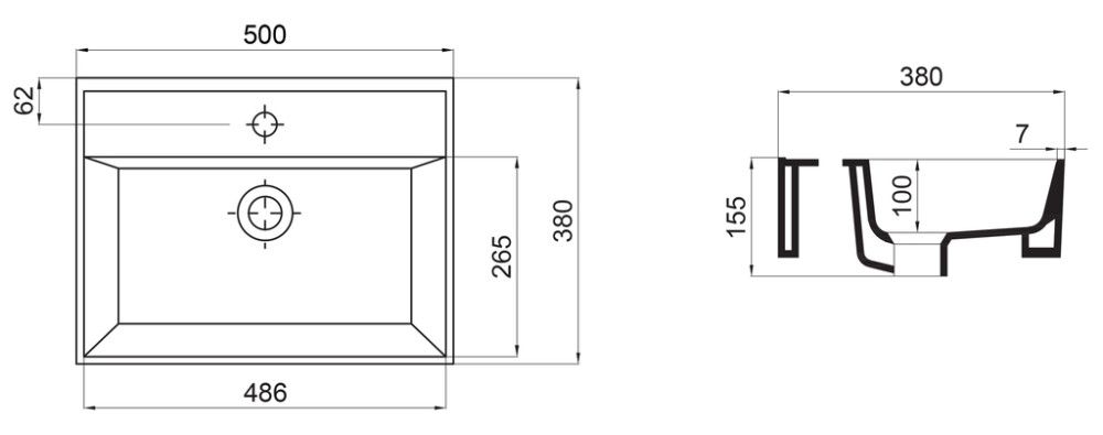 Malja-allas Tammiholma Amadora mattamusta 50 cm