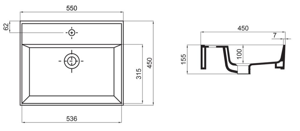 Malja-allas Tammiholma Aveiro Mattamusta 55 cm