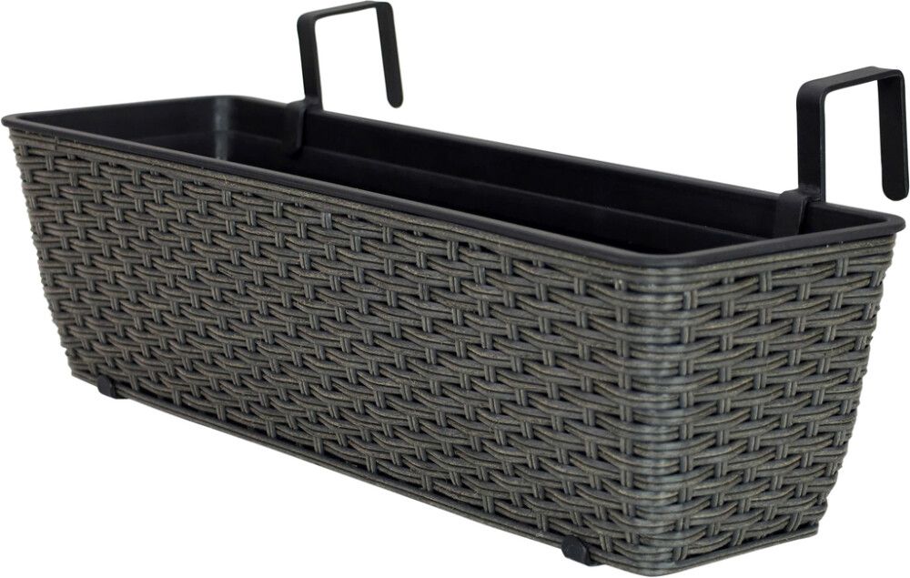 Parvekelaatikko 60 x 18 x 16 cm musta