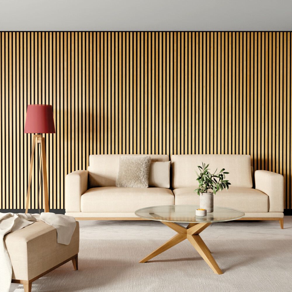 Seinäpaneeli b!design Wall Smart Plus vaalea tammi 6,1 x 300 x 2500 mm