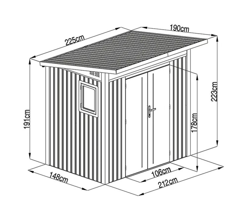 Metallivaja Alex 212 x 148 x 223 cm